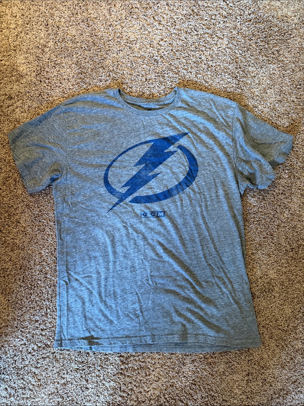 Super Soft Vintage Gray Tampa Bay Lightning Tshirt - XL